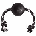 Kong Extreme Bal - met Touw - Honden Speelgoed - Zwart Wit - Ø 7.5 cm