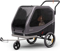 TOPMAST MAXI Buggy fietsaanhanger - 324 Liter - Inklapbaar - Antraciet - Met Joggerfunctie en zwenkwiel