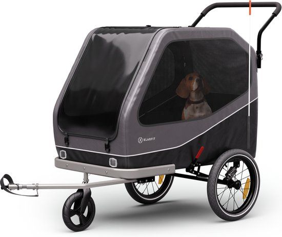 TOPMAST MAXI Buggy fietsaanhanger - 324 Liter - Inklapbaar - Antraciet - Met Joggerfunctie en zwenkwiel