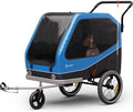 TOPMAST MAXI Buggy fietsaanhanger - 324 Liter - Inklapbaar - Blauw - Met Joggerfunctie en zwenkwiel