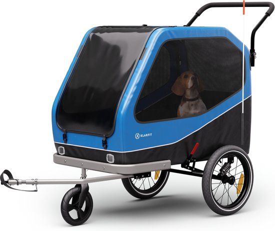 TOPMAST MAXI Buggy fietsaanhanger - 324 Liter - Inklapbaar - Blauw - Met Joggerfunctie en zwenkwiel