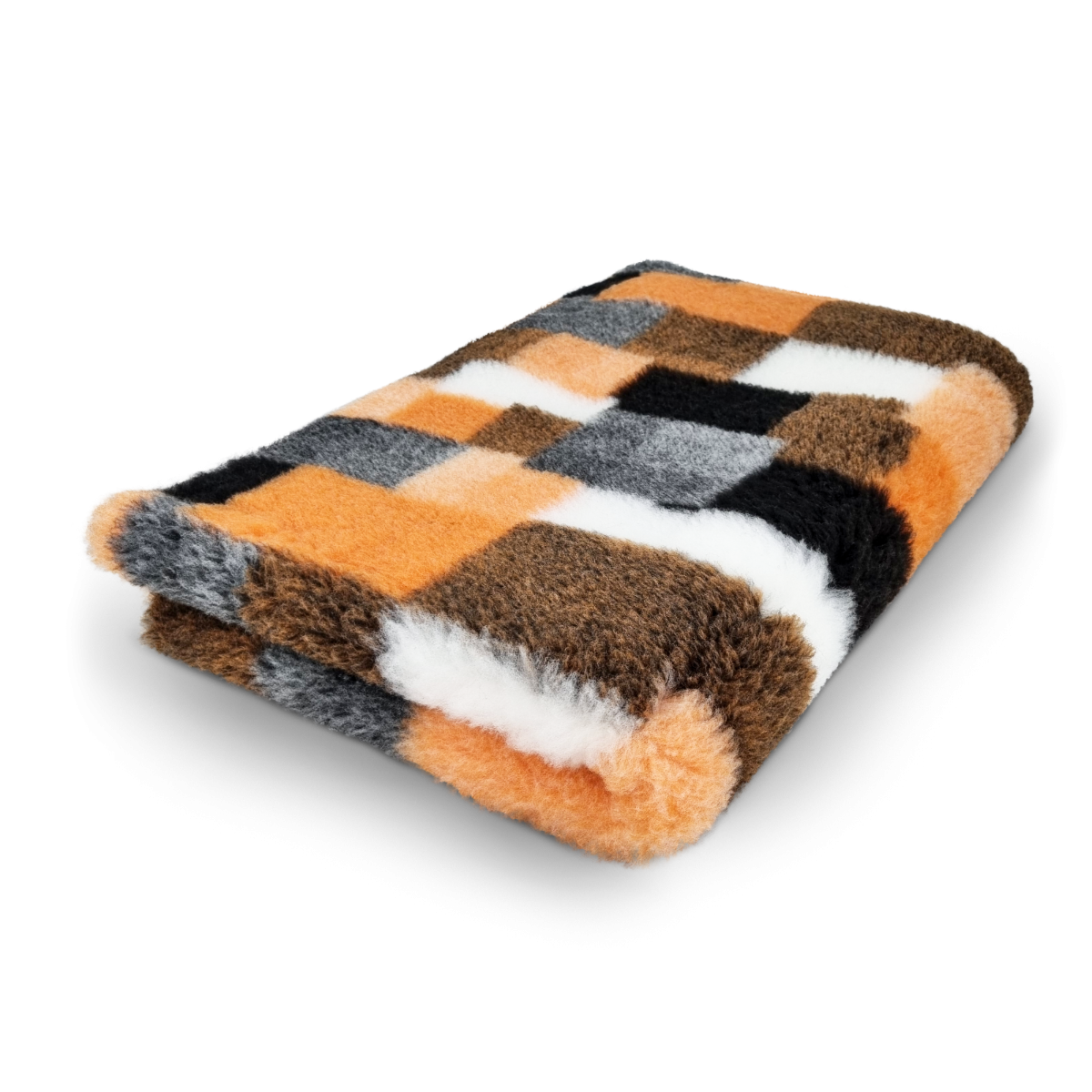 Vet Bed Patchwork - Oranje, Zwart & Wit - Antislip Hondenmat