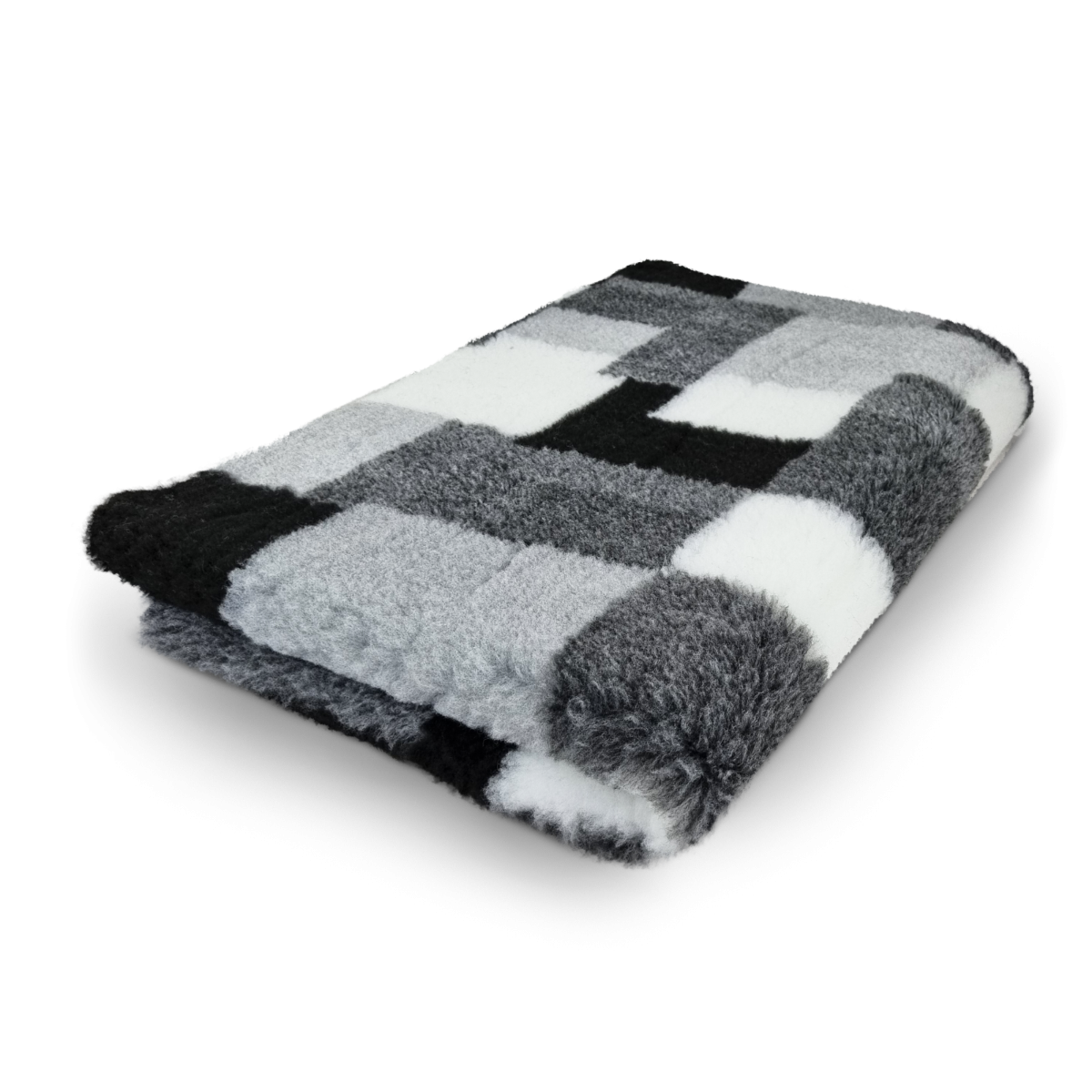 Vet Bed Patchwork - Zwart, Grijs & Wit - Antislip Hondenmat