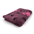 Vet Bed 3 Kleur Big Paw - Cerise & Zwart - Antislip Hondenmat