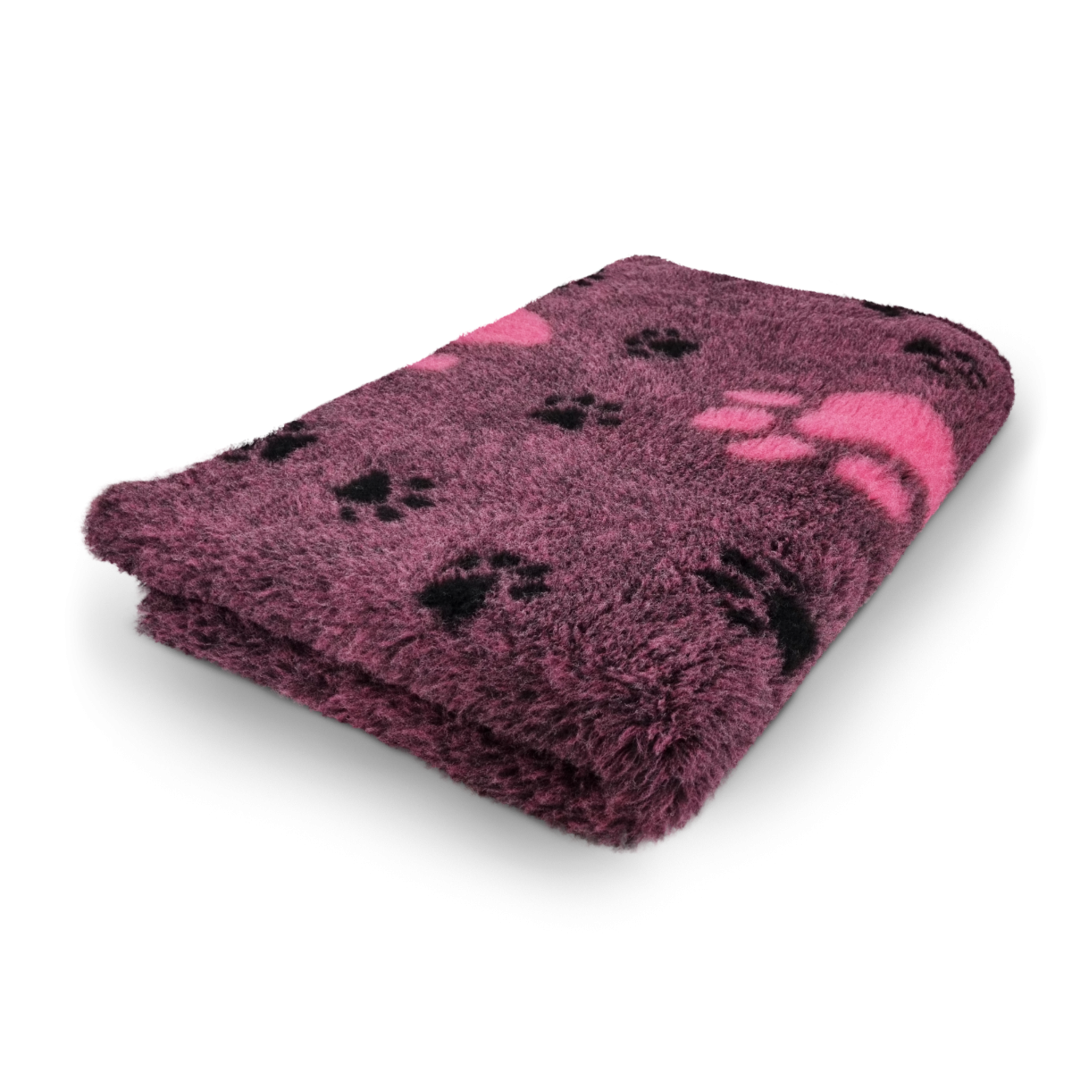 Vet Bed 3 Kleur Big Paw - Cerise & Zwart - Antislip Hondenmat