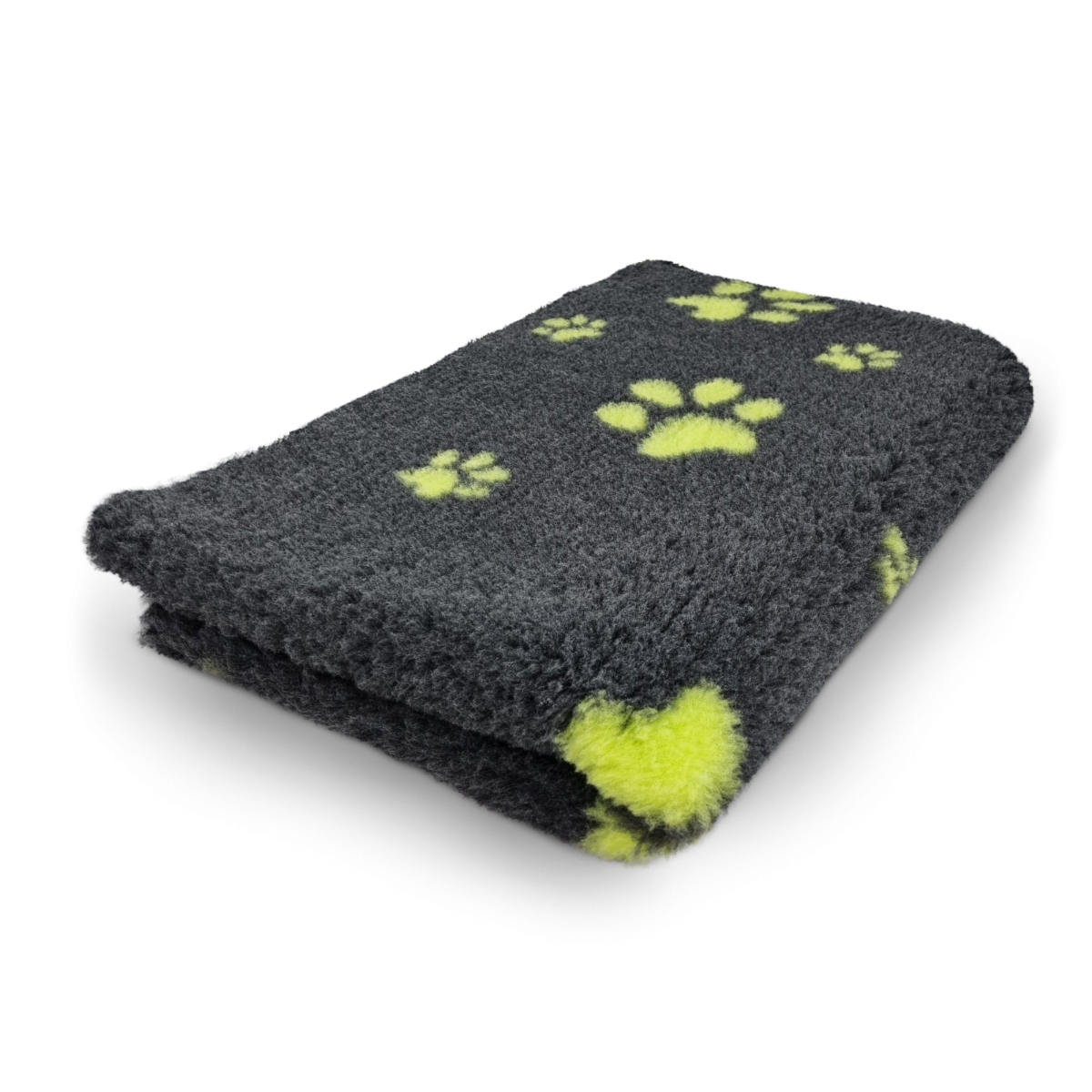 Vet Bed Kleine en Grote Voetprint - Antraciet & Groen - Antislip Hondenmat