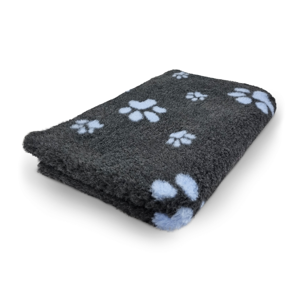 Vet Bed - Kleine en Grote Voetprint - Antraciet & Lichtblauw - Antislip Hondenmat