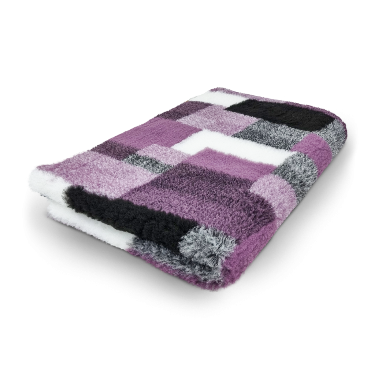 Vet Bed Patchwork - Lila, Zwart & Wit - Antislip Hondenmat
