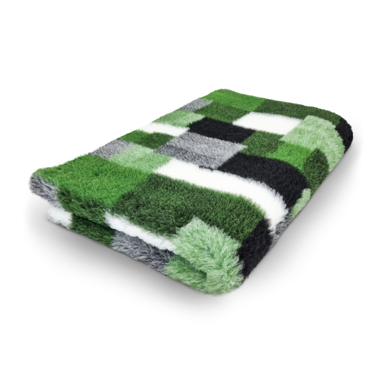 Vet Bed Patchwork - Groen, Zwart & Wit - Antislip Hondenmat