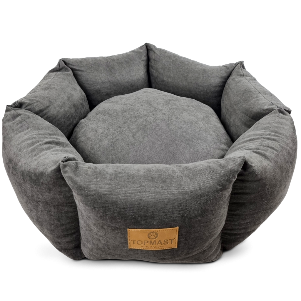 Topmast Dierenmand ComfyNest - 62 cm - Antraciet - Polyester Velours