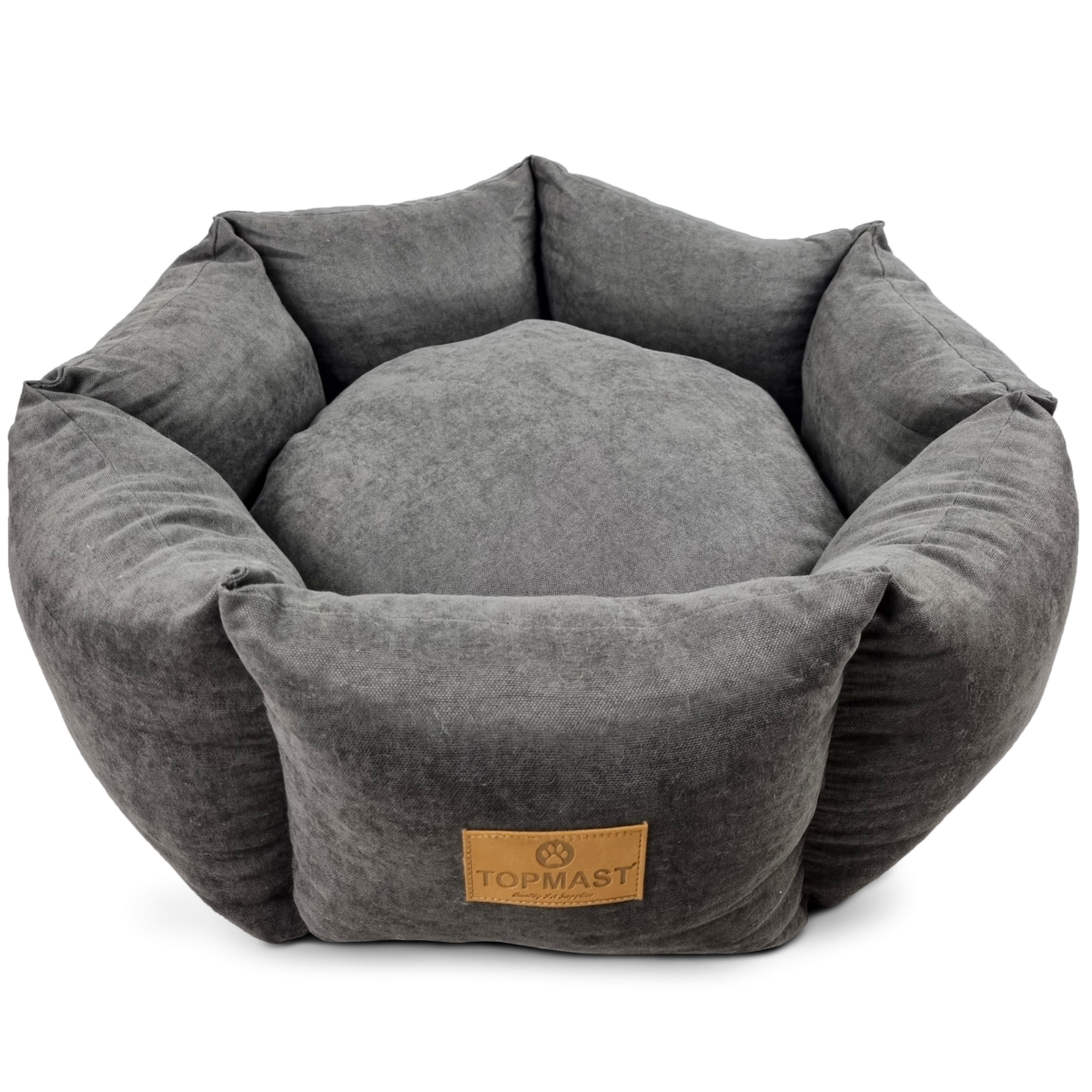 Topmast Dierenmand ComfyNest - 62 cm - Antraciet - Polyester Velours