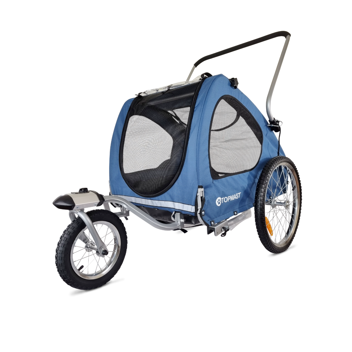 Topmast Hondenfietskar Streamline - Met Jogger Functie en Draaibaar voorwiel - Opvouwbaar - Blauw