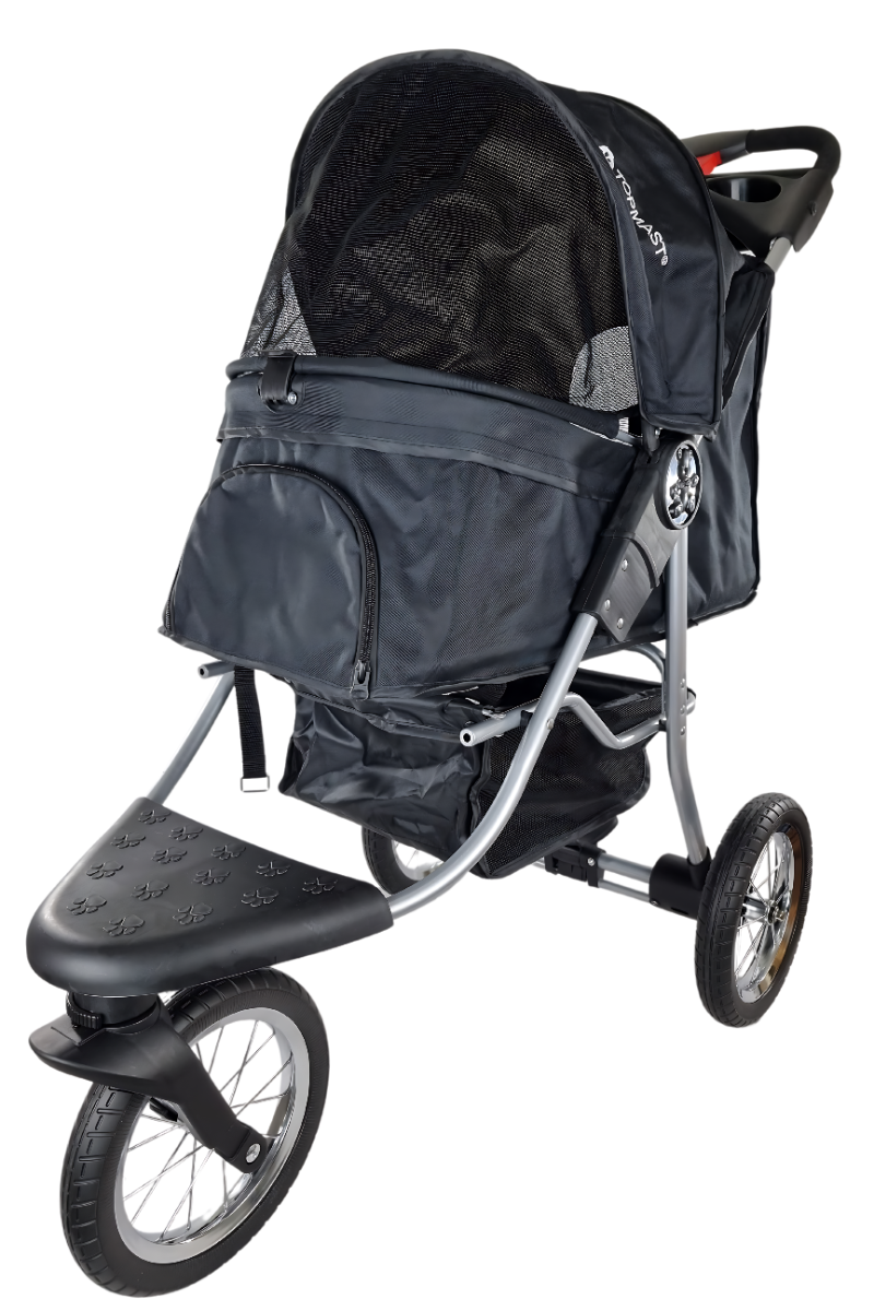 Topmast Hondenbuggy Allround All Terrain - 3 Wielen - Zwart