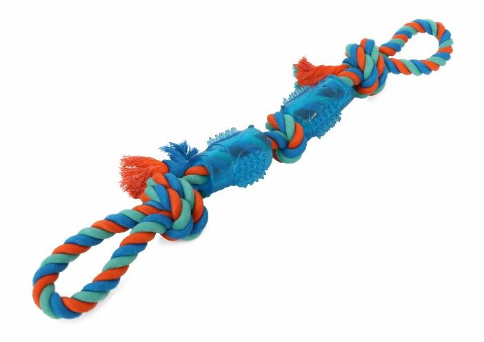 TPR Rubber Dog Chew met Knooptouw 40 cm