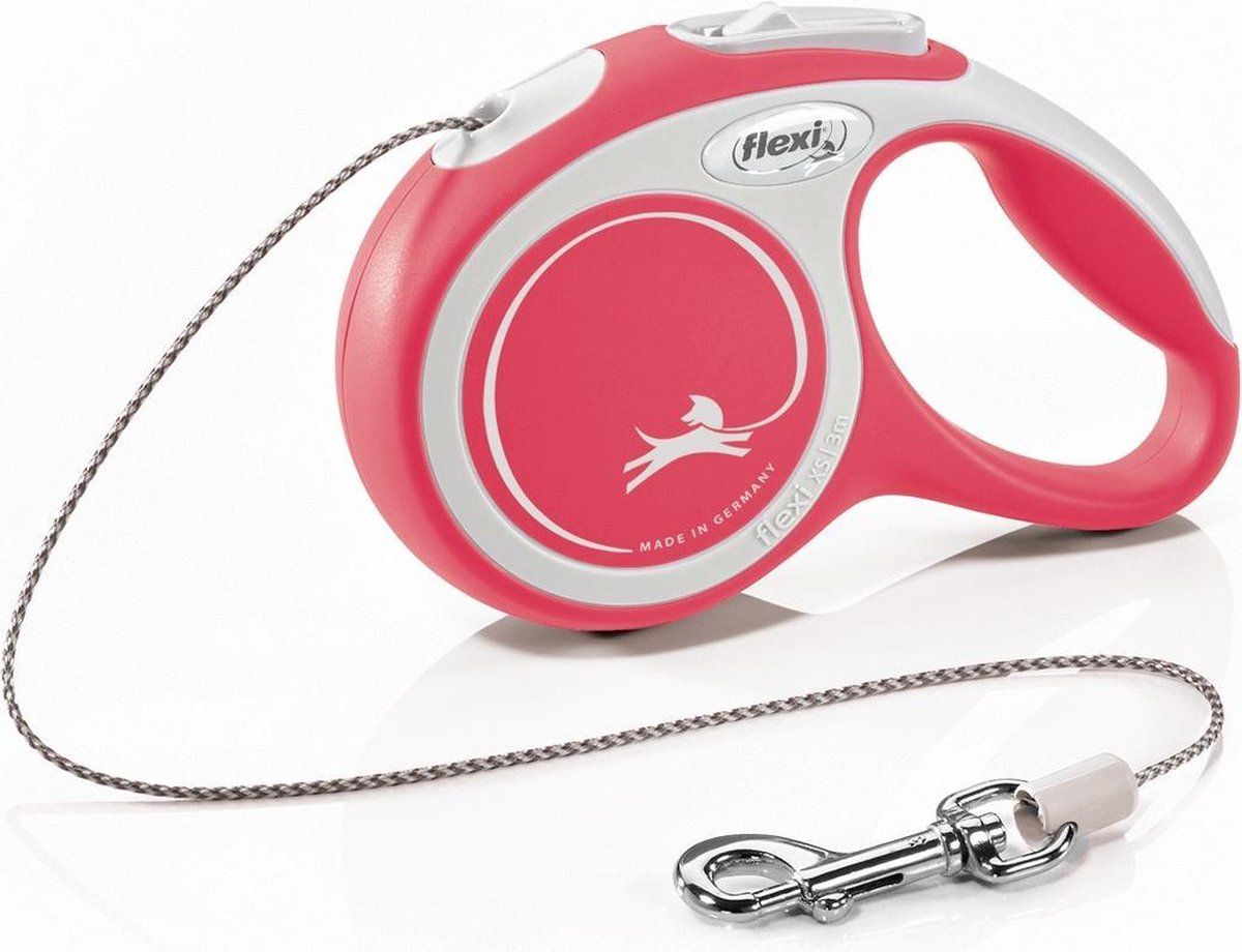 RETOUR - Flexi Rollijn New Comfort - Koord - Tot 20 KG - 8 meter - Rood