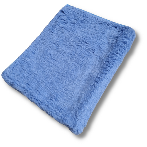 Afgebiesd Vet Bed - Furfleece - Blauw Effen