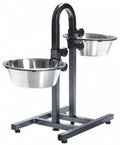 Topmast Verstelbare Voederstandaard + 2 Rvs Bakken 25cm Antraciet - U shape