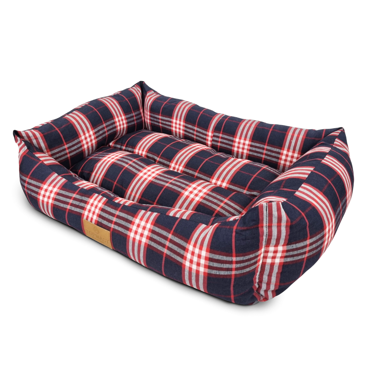 Topmast Dänish Hondenmand - Tartan Blauw & Rood