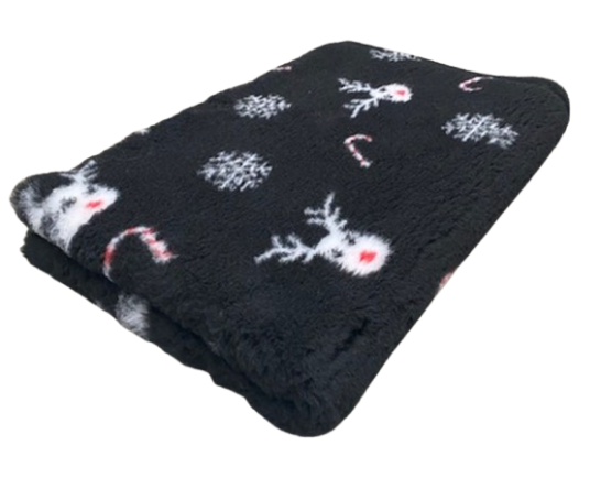 Vet Bed Red-Nosed Reindeer - Antislip Hondenmat - Zwart