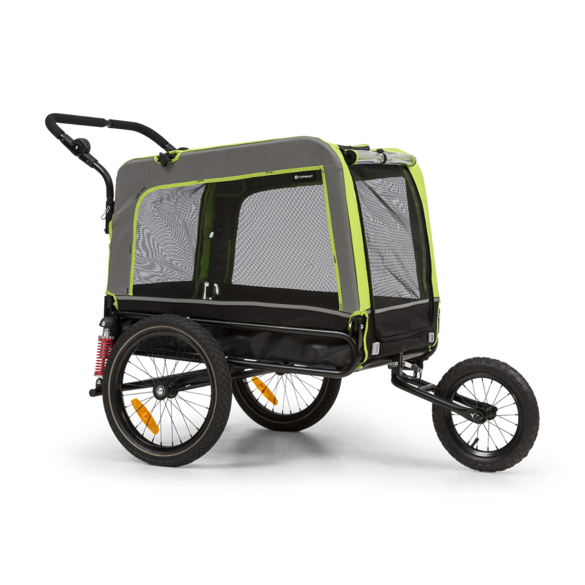 TOPMAST FOCUS 2-in-1 Hondenfietskar - Hondenbuggy - 240 Liter - 600D Oxford Groen