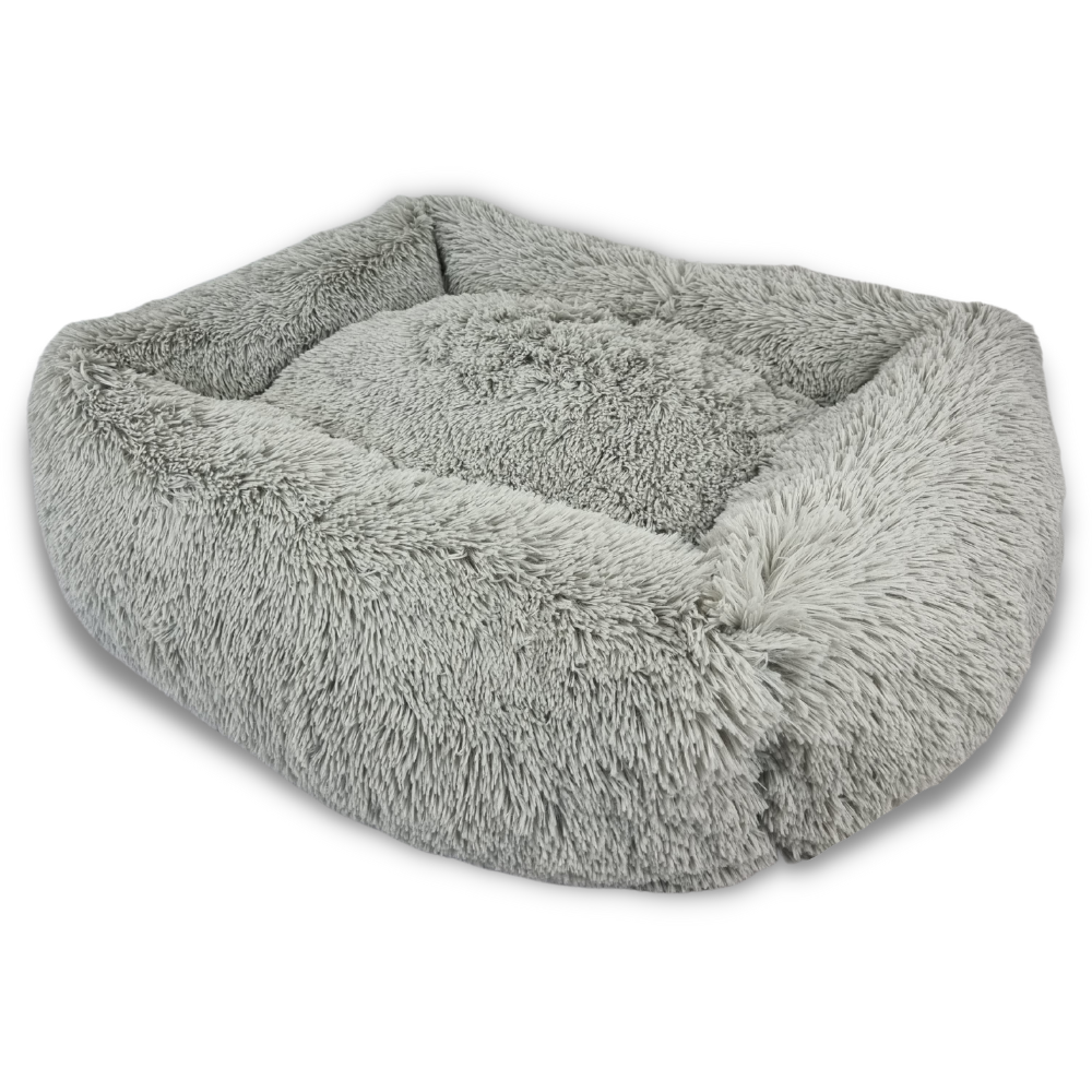 Topmast Fluffy Lounge Serie - Hondenmand - Pluche Dierenmand - Zilver