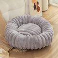 Topmast Donut - Geribbelde Pluche - Grijs - 80 cm
