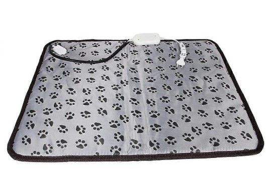 Topmast Heating pad Verwarmingsmat voor Honden en Katten 45 x 45 cm + afstandbediening - grijs met voetprint