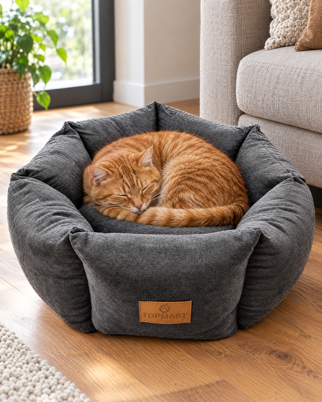 ComfyNest dierenmand met rode kat (sfeerbeeld)