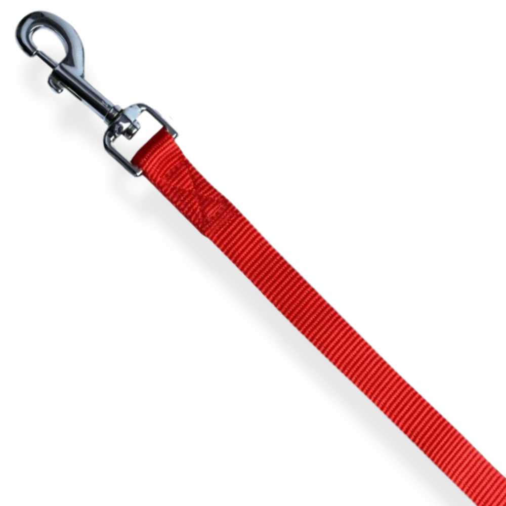 Topmast Hondenriem - Duurzaam Nylon - Sterke Musketonhaken - Rood