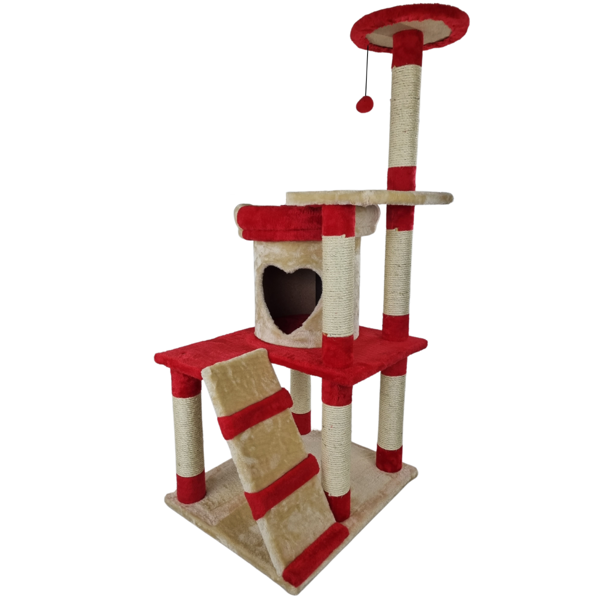 Topmast Krabpaal Micko - Beige & Rood - 60 x 50 x 128 cm
