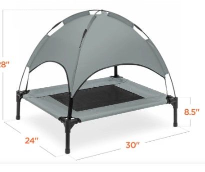 Topmast Hondenstretcher met luifel 76 x 61 cm - Antraciet
