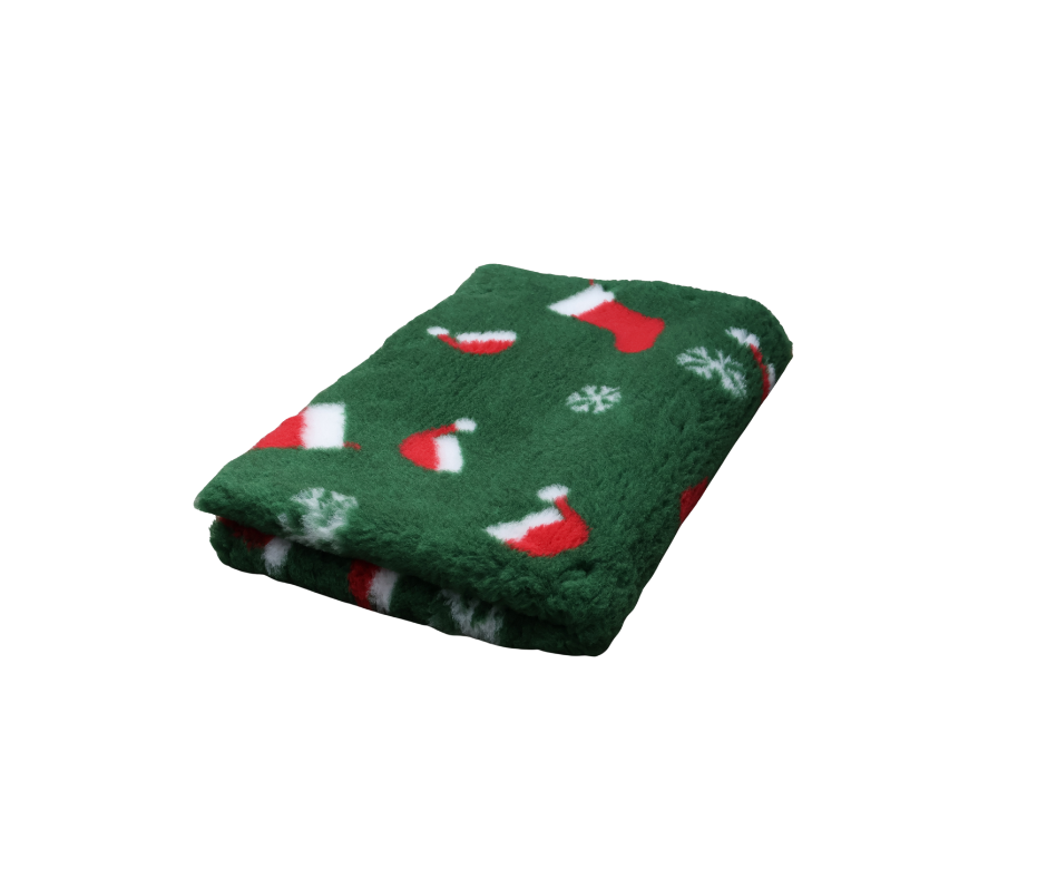 Vet Bed Santa Hats & Socks - Antislip Hondenmat - Groen