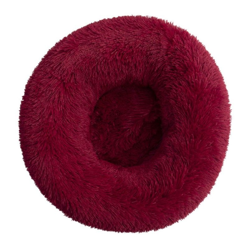Topmast Fluffy Donut Dierenmand - Bordeaux - Diverse Maten