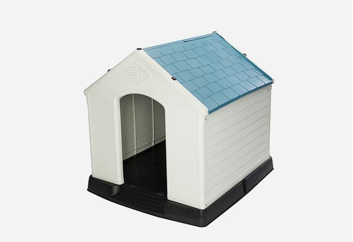 Topmast Hondenhok kunststof weersbestendig  87,7 x 78,5 x 81,5 cm  - Wit + Blauw - Large