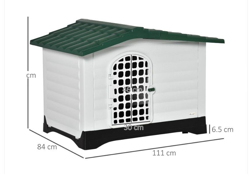 Topmast Hondenhok kunststof Rooftop - weersbestendig Large 111 x 84 x 80 cm - Antraciet